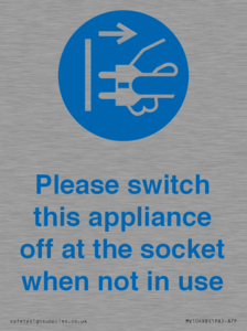 Please switch this appliance off at the socket when not in use